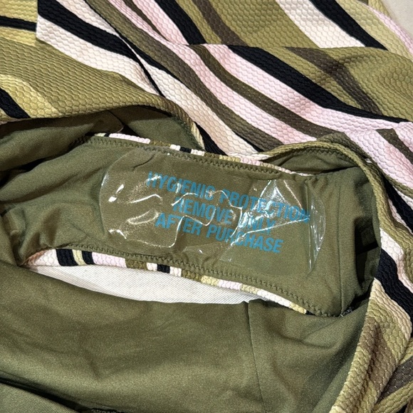 Seafolly Sun Stripe Green One Shoulder One-Piece Swimsuit - Picture 16 of 16